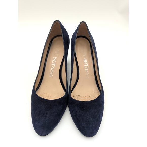 Stuart Weitzman Vida 75 Heel Pumps Women's Suede Blue Size US7.5B EU38 - Picture 9 of 9